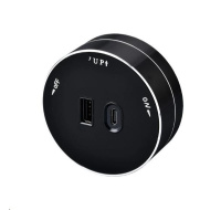 BAZAR - Viking zásuvkový modul A60, 1x USB-A, 1x USB-C, PD, černá, poškozený obal