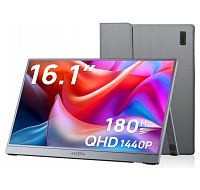 Arzopa Z3FC Portable Monitor 16.1" 180hz IPS 2K 1440P Metal Housing Přenosný monitor + pouzdro, šedý