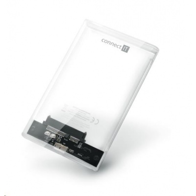 CONNECT IT externí box pro HDD 2,5" SATA, USB 3.0, ToolFree, transparentní
