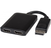 PREMIUMCORD Adaptér DisplayPort - 2x HDMI, MST, rozšíření+zrcadlení+2 obrazy, 4K*2K@30Hz