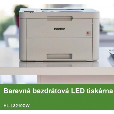 BROTHER tiskárna color LED HL-L3210CW - A4, 18ppm, 2400x600, 256MB, USB 2.0, WiFi, 250listů