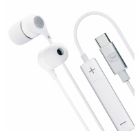 3mk sluchátka - Wired Earphones USB-C, bílá