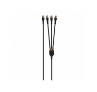 WG - Datový kabel 3v1 Type-C na Type-C na Lightning na Micro USB, 1,5 metrů, 5A, 100W, černá