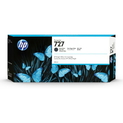 HP 727 Black matte DJ Ink Cart, 300 ml, C1Q12A