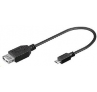 PREMIUMCORD Redukce USB 2.0 A - Micro B OTG, kabel (F/M, On The Go kompatibilní)