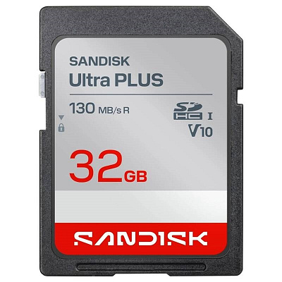 Sandisk Ultra PLUS SDHC karta 32GB UHS-I,V10, U1, C10, (130MB/s)