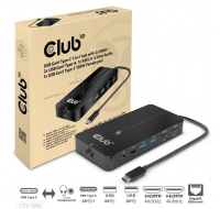 Club3D hub USB-C, 7-in-1 hub s 2x HDMI, 2x USB Gen1 Type-A, 1x RJ45, 1x 3.5mm audio, 1x USB Gen1 Type-C, 100W PD