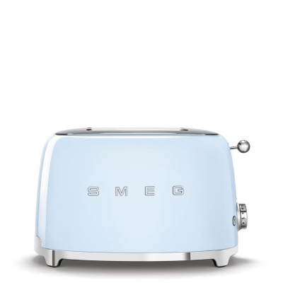 BAZAR - Smeg TSF01PBEU toustovač / topinkovač, 2 toasty, 6 úrovní opékání, zásuvka na drobky, modrá - poš. obal