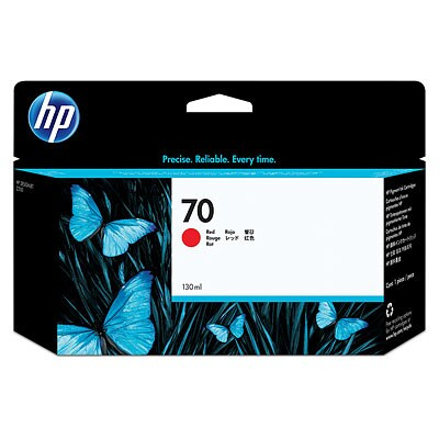 HP 70 Red DJ Ink Cart, 130 ml, C9456A