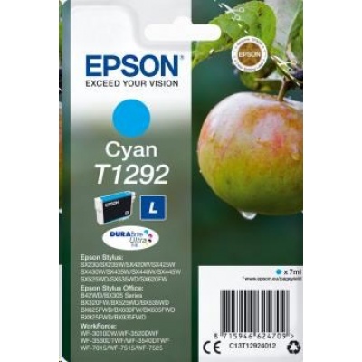 EPSON ink bar Singlepack "Jablko" Cyan T1292 DURABrite Ultra Ink (7 ml)