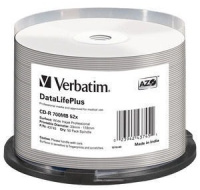 BAZAR - VERBATIM CD-R(50-pack) spindl, AZO 52X,700MB,WHITE WIDE PRINTABLE SURFACE NON-ID