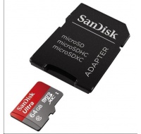 SanDisk MicroSDXC karta 64GB Ultra (80MB/s, Class 10, Android) + adaptér