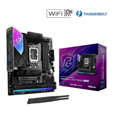 ASRock MB Sc LGA1851 B860M Lightning WiFi, Intel B860, 4xDDR5, 1xThunderbolt, 1xDP, 1xHDMI, WiFi, mATX