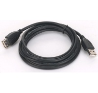 GEMBIRD Kabel USB 2.0 A-A prodlužovací 3m Professional (černý, zlacené kontakty)