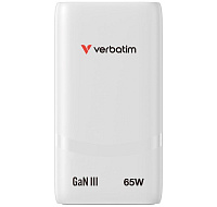 VERBATIM GaN Nabíječka Fold 'n' Go 65W, 2xUSB-C, bílá