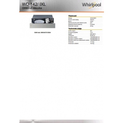 WHIRLPOOL WD 142 IXL OHŘÍVACÍ ZÁSUVKA