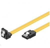 PREMIUMCORD Kabel SATA 3.0 datový 70cm lomený 90°, kovové západky