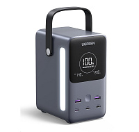 UGREEN powerbanka s rychlým nabíjením 48000mAh 5-port s displejem a LED, Li-ion, 300W, 3x USB-C, 2x USB-A, stříbrná