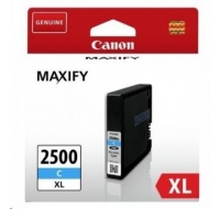 Canon CARTRIDGE PGI-2500XL C azurová pro Maxify iB4050, iB4150, MB5050, MB5150, MB5155, MB5350, MB5450, MB5455 (1755str)