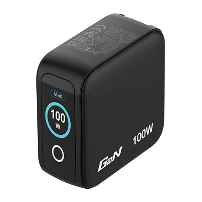 VERBATIM Mini GaN Nabíječka s displejem 100W, 2xUSB-C, 1xUSB-A, černá