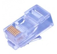 Konektor UTP RJ45 (8p8c), Cat5E, 30µm, drát - 100 ks