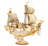 RoboTime dřevěné 3D puzzle Japonská plachetnice