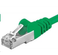 PREMIUMCORD Patch kabel CAT6a S-FTP, RJ45-RJ45, AWG 26/7 0,5m zelená