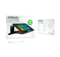 EVOLVEO A101RGB, chladící podložka pro notebook, 2x ventilátor, RGB podsvícení