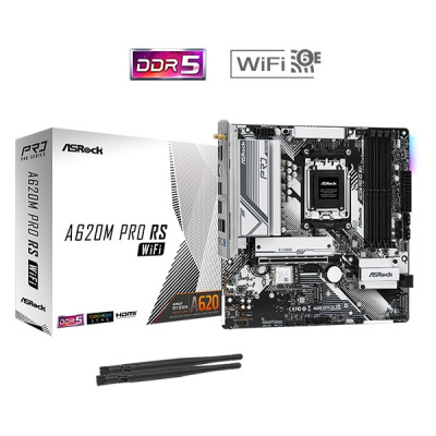BAZAR - ASRock MB Sc AM5 A620M Pro RS WiFi, AMD A620, 4xDDR5, HDMI, DP - Po opravě (Komplet)