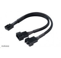 AKASA kabel rozdvojka pro ventilátory, 1x 4-pin fan na 2x 4-pin, 15cm