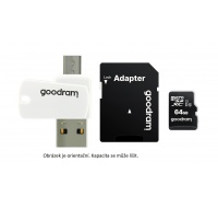 GOODRAM microSDXC karta 128GB M1A4 All-in-one (R:100/W:10 MB/s), UHS-I Class 10, U1 + Adapter + OTG card reader/čtečka