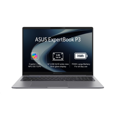 ASUS NTB ExpertBook PM3 (PM3606CKA-PLR516512W), AI 5 330, 16" 2560x1600, 16GB, 512GB, Radeon, W11 Home, Misty Grey