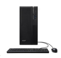 ACER PC Veriton VS2720G, i3-14100,8GB DDR4,512GB M.2 SSD,Wifi,DVD±RW,USB KB+mouse,W11P,180W,Black