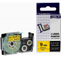 Xerox kompatibilní páska s Casio, XR-9YW1, 9mm x 8m, černý tisk / žlutý podklad - ALLPRINT