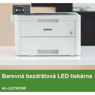 BROTHER tiskárna color LED HL-L3270CDW - A4, 24ppm, 2400x600, 256MB, USB 2.0, WiFi, LAN,250listů, disp6,8cm touch DUPLEX