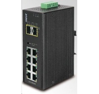 Planet IGS-10020MT, 8X 1000BASE-T, 2X SFP, DIN, IP30, -40 AŽ 75°C, WEB/SNMPV3, VLAN, IGMPV3, ESD+EFT, IPV6