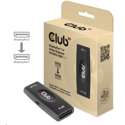 Club3D Adaptér aktivní DisplayPort 1.4 4K120HZ HBR3 (F/F), černá