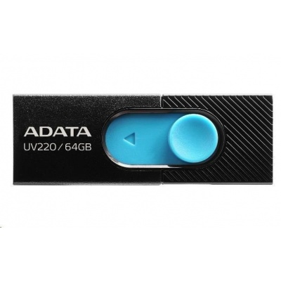 ADATA Flash Disk 64GB UV220, USB 2.0 Dash Drive, černá/modrá