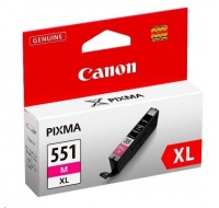 Canon CARTRIDGE CLI-551M XL purpurová pro Pixma iP, Pixma iX, Pixma MG a Pixma MX 6850, 725x, 925, 8750 (680 str.)