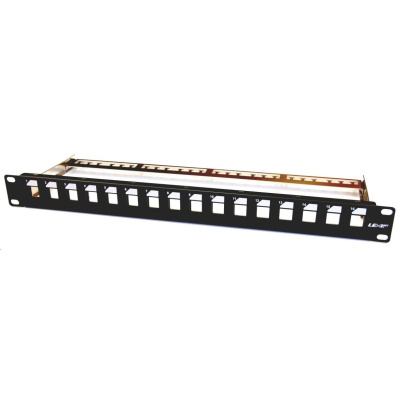 BAZAR - 19" modulární patch panel LEXI-Net 16port, černý - POŠKOZENÝ OBAL