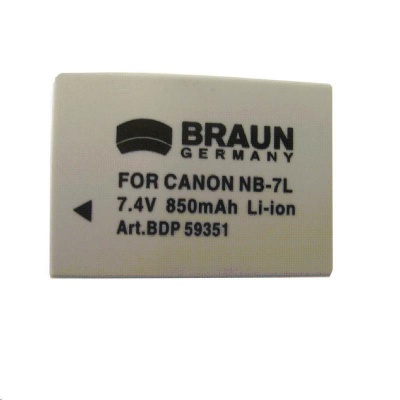 Braun akumulátor CANON NB-7L, 850mAh
