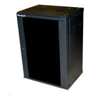 BAZAR - XtendLan 19" nástěnný rozvaděč 12U, šířka 600mm, hloubka 450mm, rozložený, černý - poškozený obal