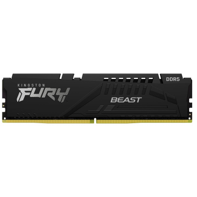 KINGSTON DIMM DDR5 16GB 6400MT/s CL32 ECC FURY Beast XMP Černá