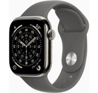 Apple Watch Series 11 GPS + Cellular 42mm Natural Titanium Case with Stone Grey Sport Band - M/L