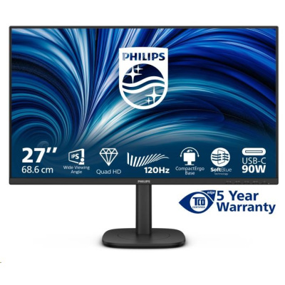 Philips MT 27" 27B2U3601 - 2560x1440,IPS,120Hz,HDMI,DP,USBhub,USB-C,RJ45,Repro,Pivot