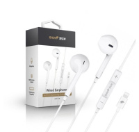 RhinoTech drátová sluchátka s Lightning konektorem bílá