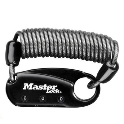 Master Lock Karabina s navíjecím kabelem 1551EURDBLK -