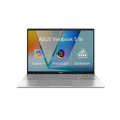 ASUS NTB Vivobook S16 (M3607GA-OLED012WZ), Ryzen AI 7 445, 16" 1920 x 1200, 16GB, 512GB SSD, Radeon, W11 Home, Gray
