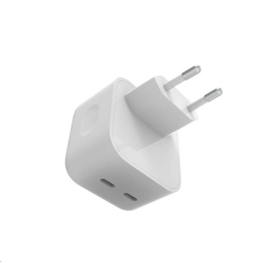 WG - Síťová nabíječka GaN 2x USB-C 35W, bílá